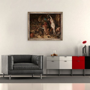 Tablou inramat - Jan Brueghel - intoarcerea din razboi - Marte Dezarmat de Venus, 70 x 85 cm - Img 2