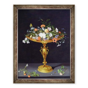 Tablou inramat - Jan Brueghel the Elder - Flori intr-un Tazza de Aur, 60 x 80 cm