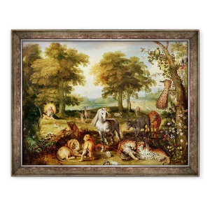Tablou inramat - Jan Brueghel the Elder - Paradisul terestru, 70 x 90 cm