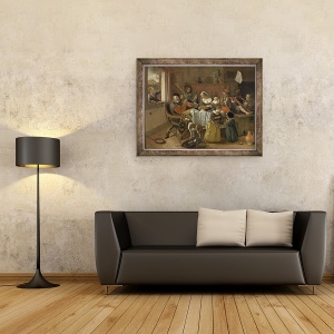 Tablou inramat - Jan Havicksz Steen - Familia Vesel, 70 x 90 cm - Img 2