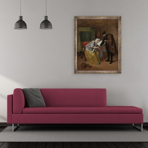 Tablou inramat - Jan Havicksz. Steen - Femeia bolnava, 50 x 60 cm - Img 2