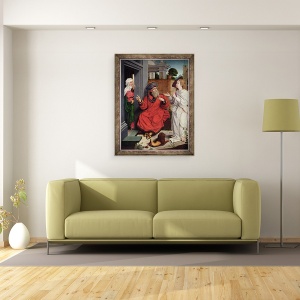 Tablou inramat - Jan II Provost - Abraham, Sara si un inger, 60 x 80 cm - Img 2