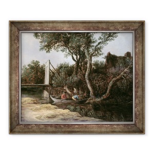 Tablou inramat - Jan Josephsz van Goyen - Peisaj cu pod, 70 x 85 cm