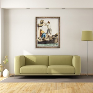 Tablou inramat - Jan van Grevenbroeck - Boatmen toarna apa proaspata in conducte, 60 x 80 cm - Img 2