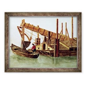 Tablou inramat - Jan van Grevenbroeck - Draging un canal, 70 x 90 cm