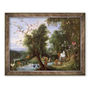 Tablou inramat - Jan van Kessel the Elder - Gradina Edenului, 70 x 90 cm