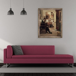 Tablou inramat - Jean Alaux - Studioul de Ingres din Roma I, 50 x 60 cm - Img 2