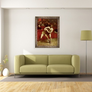 Tablou inramat - Jean Alexandre Joseph Falguiere - Luptatori, 60 x 80 cm - Img 2