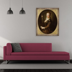 Tablou inramat - Jean-Alexis Grimou - Portret De Un Pelerin, 50 x 60 cm - Img 2