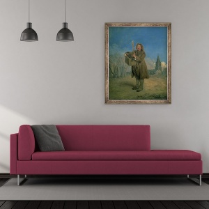 Tablou inramat - Jean Antoine Watteau - Savoyard cu un Marmot, 50 x 60 cm - Img 2