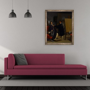 Tablou inramat - Jean Auguste Dominique Ingres - Aretino in studioul lui Tintoretto, 70 x 85 cm - Img 2
