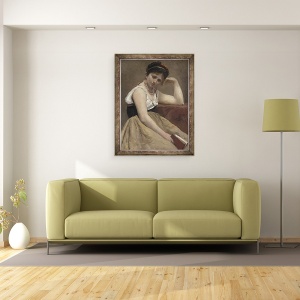 Tablou inramat - Jean Baptiste Camille Corot - Citire intrerupta, 60 x 80 cm - Img 2