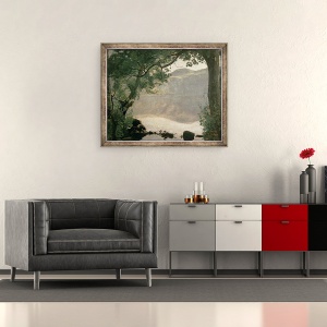 Tablou inramat - Jean Baptiste Camille Corot - Lake Nemi, 50 x 60 cm - Img 2