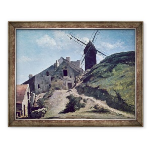 Tablou inramat - Jean Baptiste Camille Corot - O moara de vant la Montmartre, 60 x 80 cm