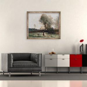 Tablou inramat - Jean Baptiste Camille Corot - Peisaj sau, 50 x 60 cm - Img 2