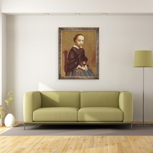 Tablou inramat - Jean Baptiste Camille Corot - Portretul unei fete, 70 x 90 cm - Img 2
