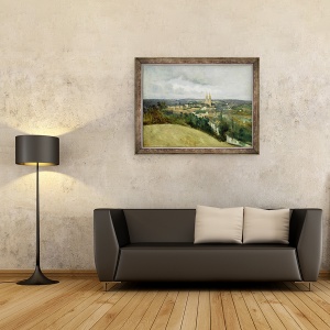 Tablou inramat - Jean Baptiste Camille Corot - Vedere generala a orasului Saint-Lo, 60 x 80 cm - Img 2