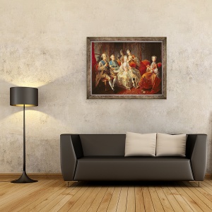Tablou inramat - Jean Baptiste Charpentier - Familia Penthievre sau Cupa de Ciocolata, 60 x 80 cm - Img 2