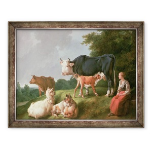 Tablou inramat - Jean-Baptiste Huet - Scena Pastorala, 60 x 80 cm
