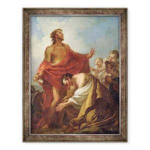 Tablou inramat - Jean Baptiste Marie Pierre - Sfantul Ioan Botezatorul Botezand evreii in desert, 60 x 80 cm