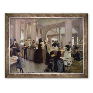Tablou inramat - Jean Beraud - La Patisserie Gloppe, Champs Elysees, Paris, 60 x 80 cm