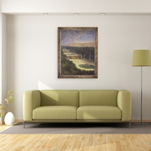 Tablou inramat - Jean Cotelle the Younger - Groves de Versailles, vedere perspectiva a celor trei fantani cu heruvimi greblat si udare, 60 x 80 cm - Img 2