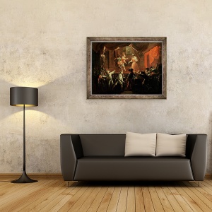 Tablou inramat - Jean de Coulom - Scene din Comisia Romana de Paul Scarron 1610-60 1712-16, 60 x 80 cm - Img 2