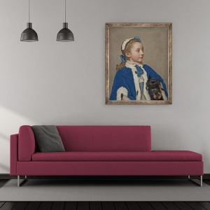 Tablou inramat - Jean-Etienne Liotard - Portretul Mariei Frederike van Reede-Athlone la sapte Ani, 50 x 60 cm - Img 2