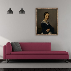 Tablou inramat - Jean-Francois Millet - Portret De Louise-Antoinette Feuardent, 50 x 60 cm - Img 2