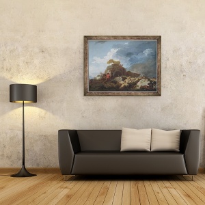 Tablou inramat - Jean-Honore Fragonard - Furtuna, 70 x 90 cm - Img 2