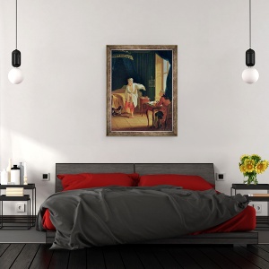 Tablou inramat - Jean Huber - Leveul Voltaire la Ferney, 70 x 90 cm - Img 3