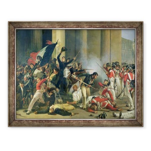 Tablou inramat - Jean Louis Bezard - Scena Revolutiei din 1830 de la Luvru, 70 x 90 cm