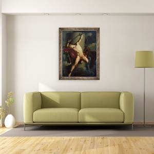 Tablou inramat - Jean-Louis-Cesar Lair - Tortura lui Prometeu, 60 x 80 cm - Img 2