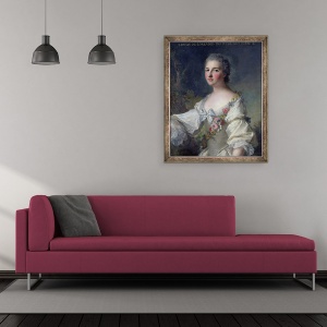 Tablou inramat - Jean-Marc Nattier - Louise-Henriette-Gabrielle de Lorraine 1718-88 Printesa de Turenne si Ducesa de Bouillon, 50 x 60 cm - Img 2