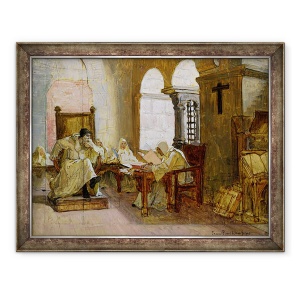 Tablou inramat - Jean Paul Laurens - Oamenii Sfantului Birou II, 70 x 90 cm