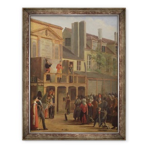 Tablou inramat - Jean Roller - Spectacolul teatrului stradal al lui Bobeche si Galimafre, 60 x 80 cm