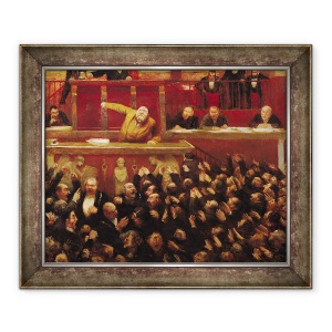 Tablou inramat - Jean Veber - Jean Jaures 1859-1914 Vorbind la Tribuna Camerei Deputatilor, 50 x 60 cm