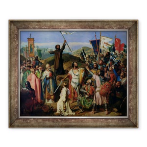 Tablou inramat - Jean Victor Schnetz - Procesiunea cruciatilor in jurul Ierusalimului, 14 iulie 1099, 50 x 60 cm