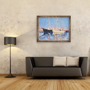 Tablou inramat - Jennifer Wright - Nave acostate de navigatie, Skagen, Danemarca, 60 x 80 cm - Img 2