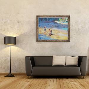 Tablou inramat - Jennifer Wright - Plaja Salcombe, 60 x 80 cm - Img 2