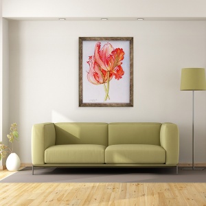 Tablou inramat - Joan Thewsey - Doua Lalele cu volanase, 2000, 60 x 80 cm - Img 2