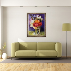 Tablou inramat - Joan Thewsey - Ranunculus intr-un pahar 2000, 70 x 90 cm - Img 2