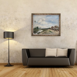 Tablou inramat - Johan-Barthold Jongkind - Sena la Bas-Meudon, 70 x 90 cm - Img 2