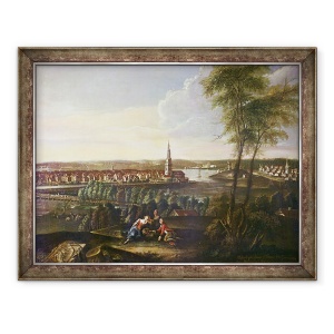 Tablou inramat - Johann Friedrich Meyer - Vedere a Bisericii Duhului Sfant si suburbia Nowawes din Brauhausberg, 60 x 80 cm