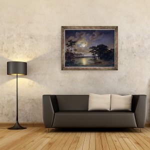 Tablou inramat - Johann Georg Haeselich - Marea Holstein - Lumina lunii, 60 x 80 cm - Img 2