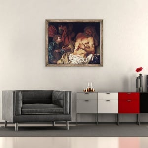 Tablou inramat - Johann Karl Loth - Moartea lui Cato, 50 x 60 cm - Img 2