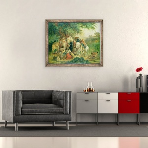 Tablou inramat - Johann Moritz Rugendas - Scena populara in Pico de Orizaba, 70 x 85 cm - Img 2