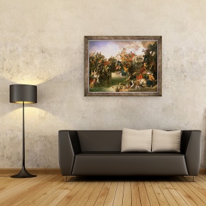 Tablou inramat - Johann Peter Krafft - Acuzatia lui Zrinski din Cetatea Szigetvár, 60 x 80 cm - Img 2