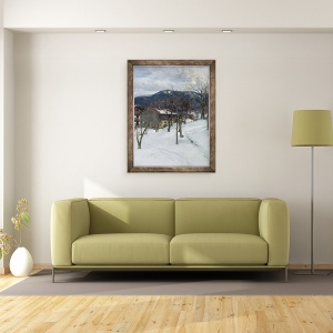 Tablou inramat - Johann Sperl - Peisaj de iarna langa Kutterling, 60 x 80 cm - Img 2