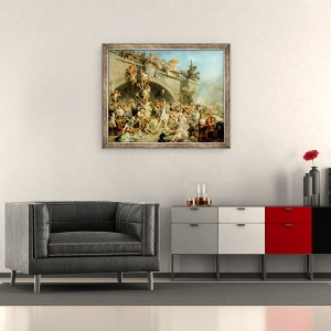 Tablou inramat - Johann Zoffany - jefuind crama Regelui, 70 x 85 cm - Img 2